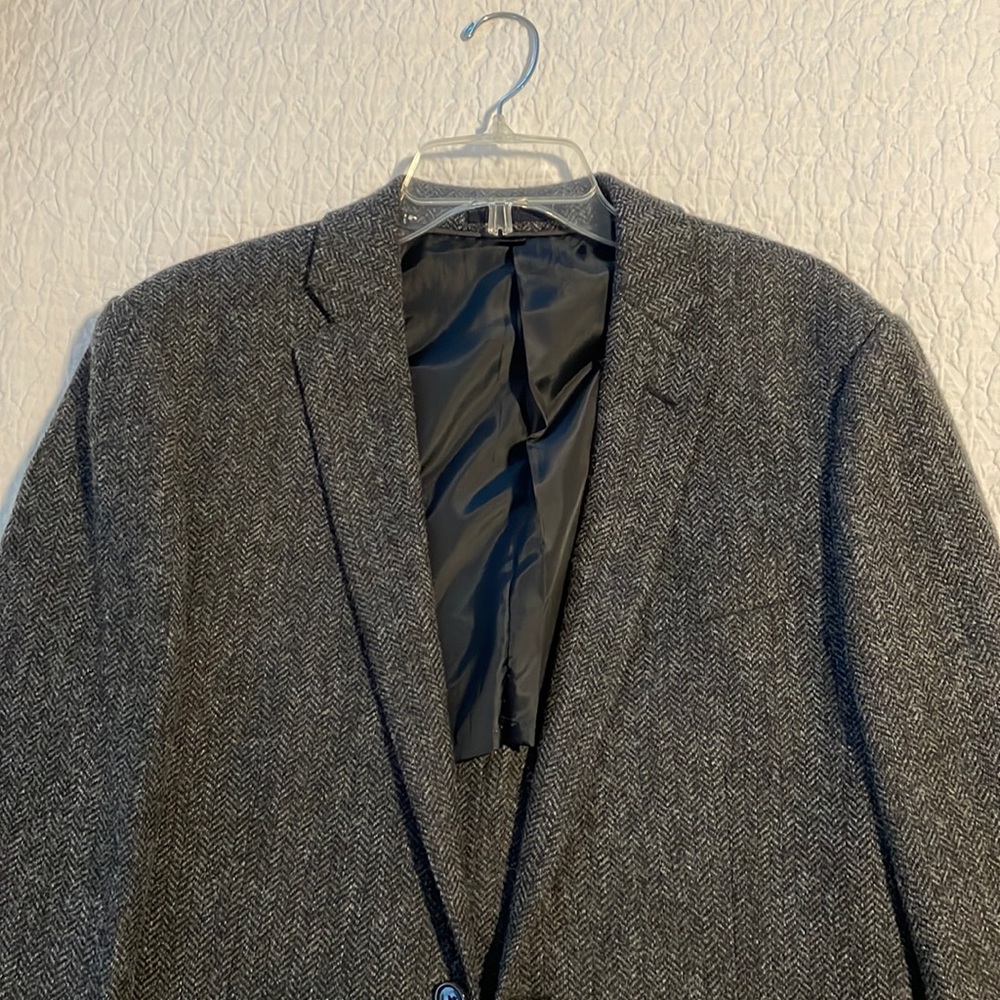 J. Crew Ludlow Charcoal Grey Herringbone Tweed Blazer 40S Excellent Condition